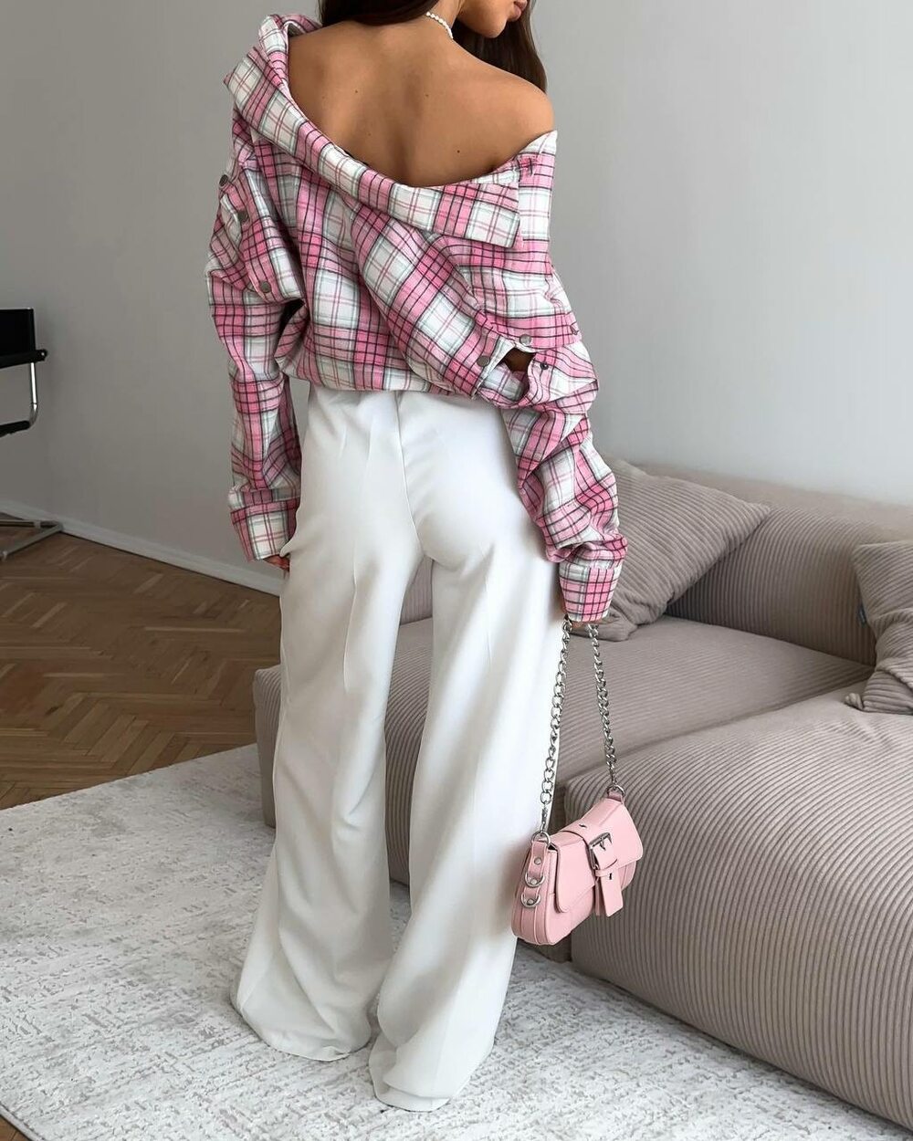 Штани палаццо, колір молоко