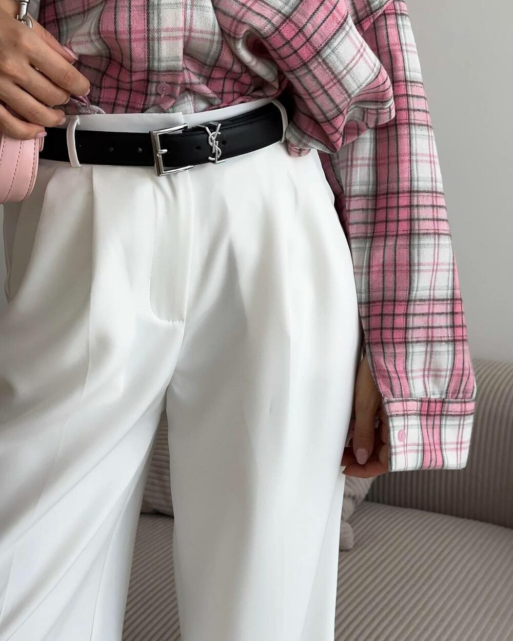 Штани палаццо, колір молоко