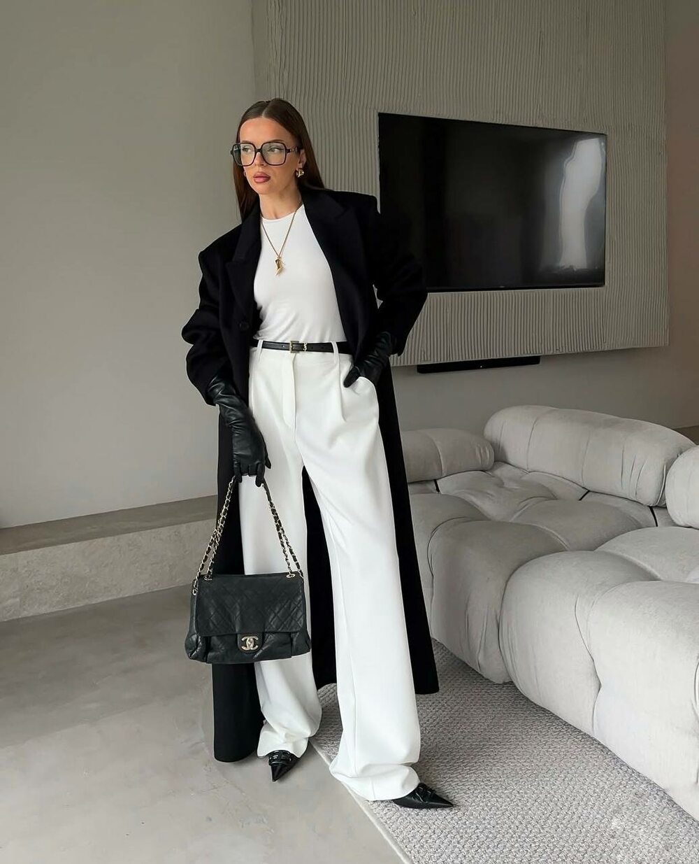 Штани палаццо, колір молоко