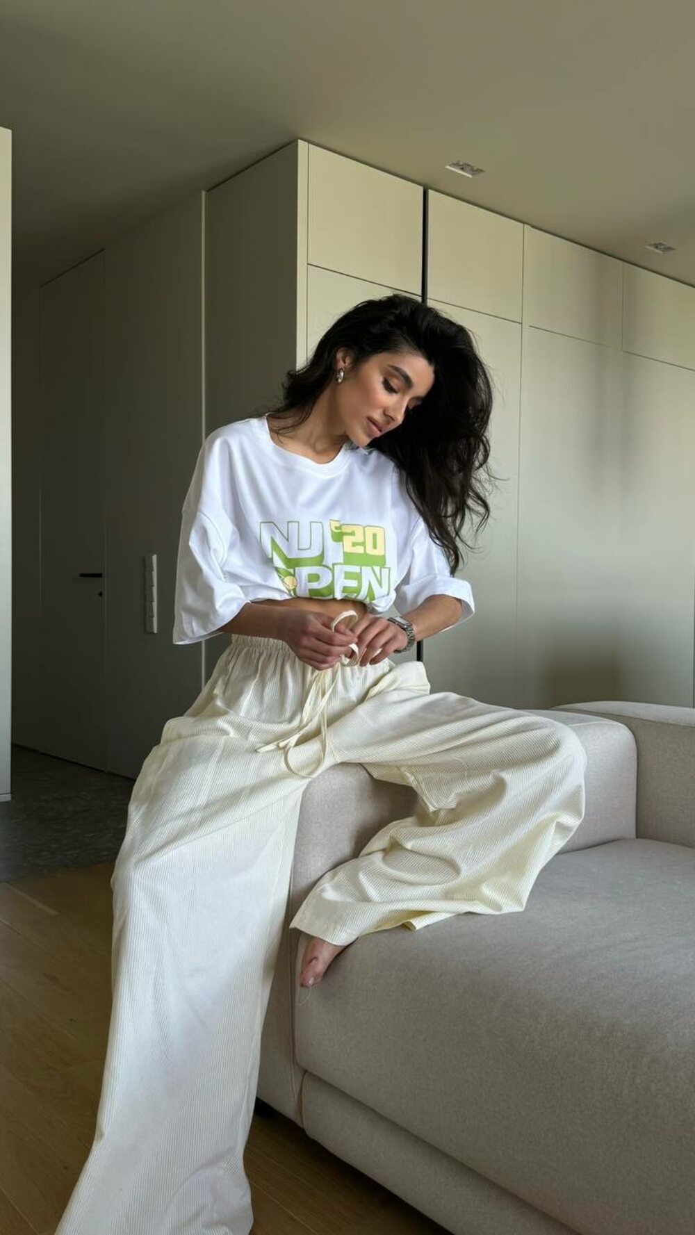 Штани з мереживом, колір жовтий