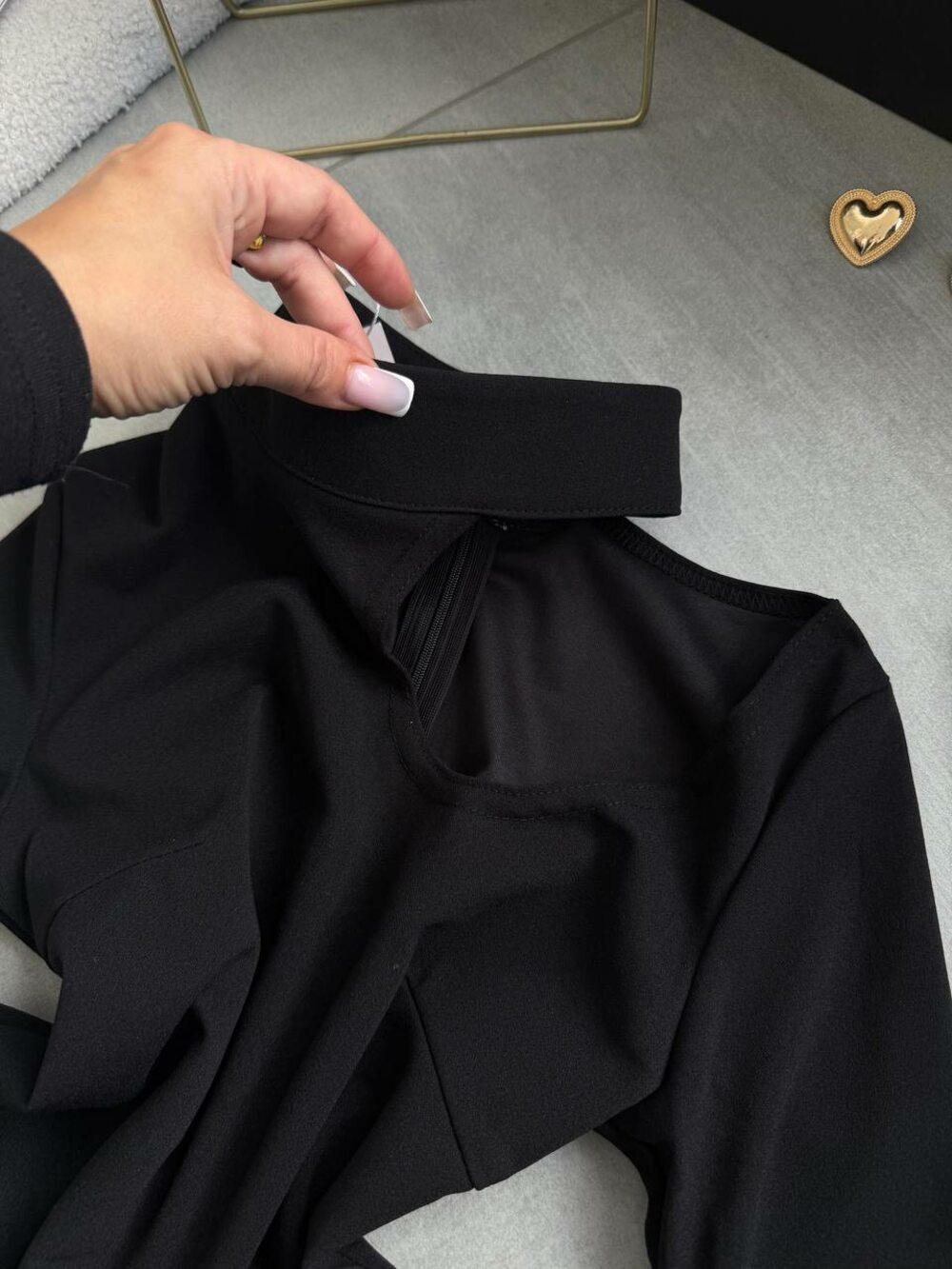 Боді з довгим рукавом, колір чорний