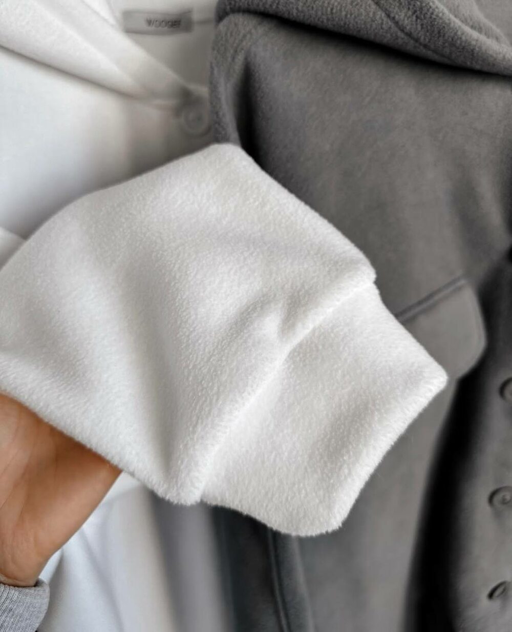 Сорочка з флісу з капюшоном, колір білий