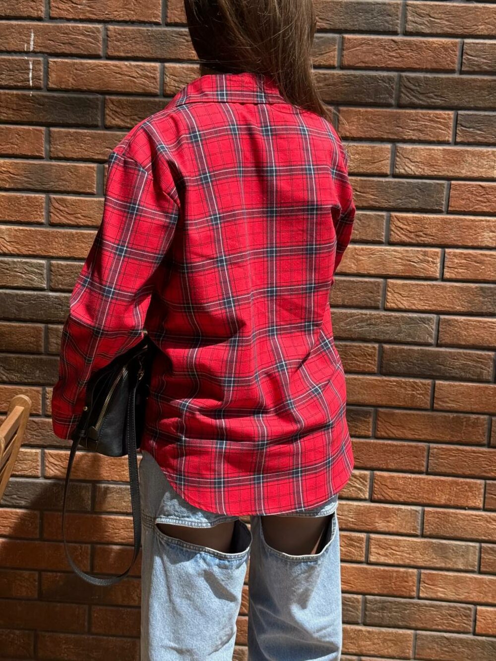 Сорочка у клітинку, колір червоний