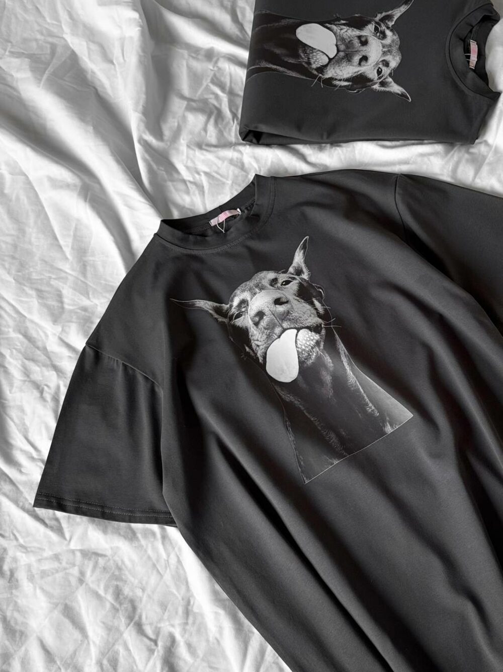 Футболка унісекс з принтом, колір графіт.