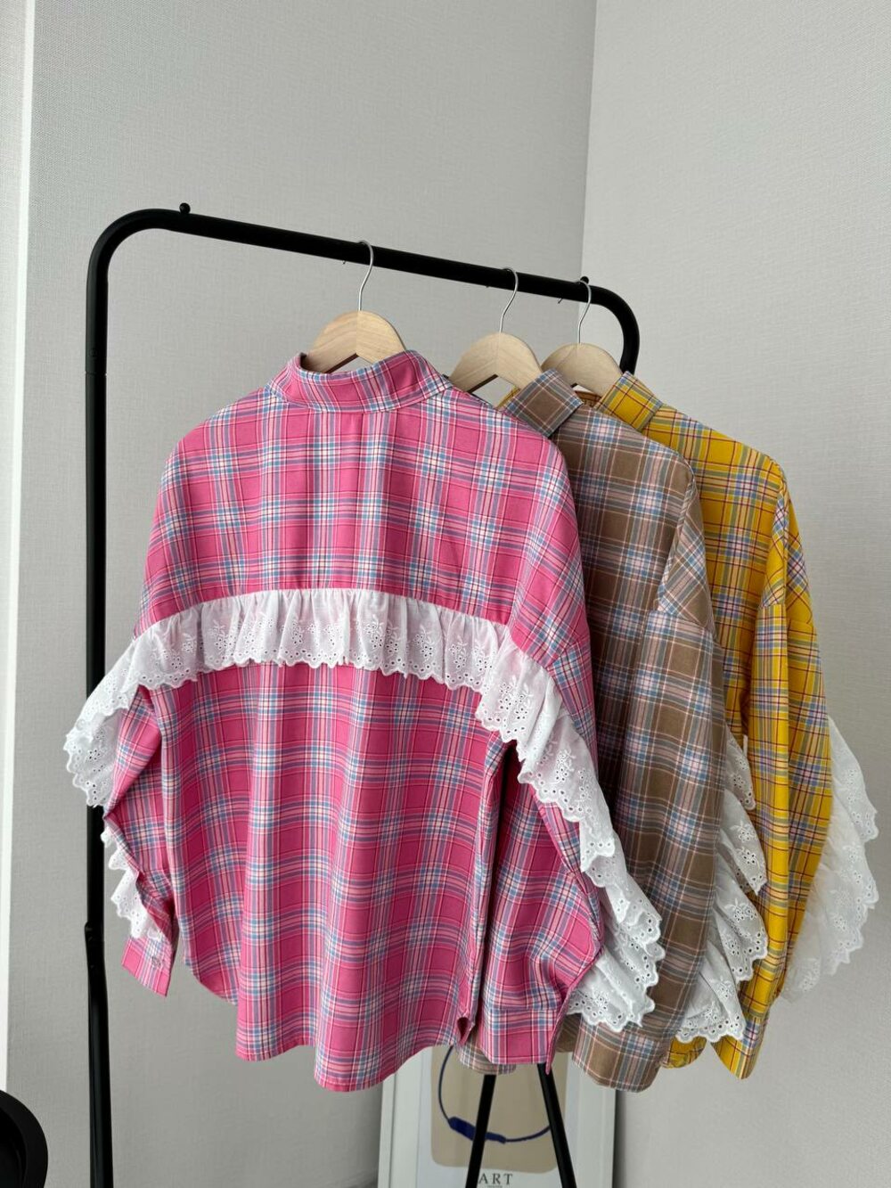 Оверсайз сорочка з рюшами, колір зефір