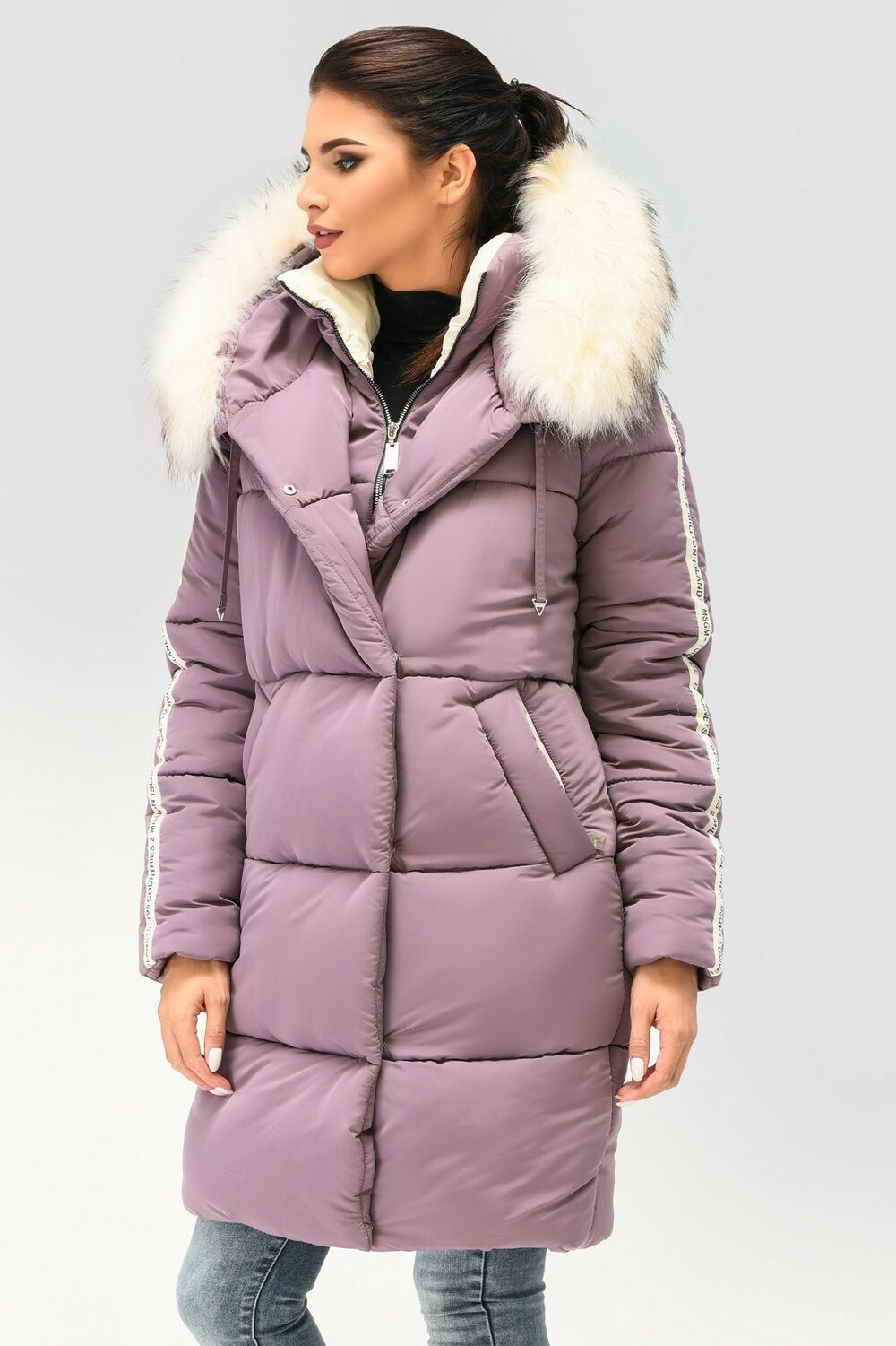 Куртка-парку на блискавці з хутром