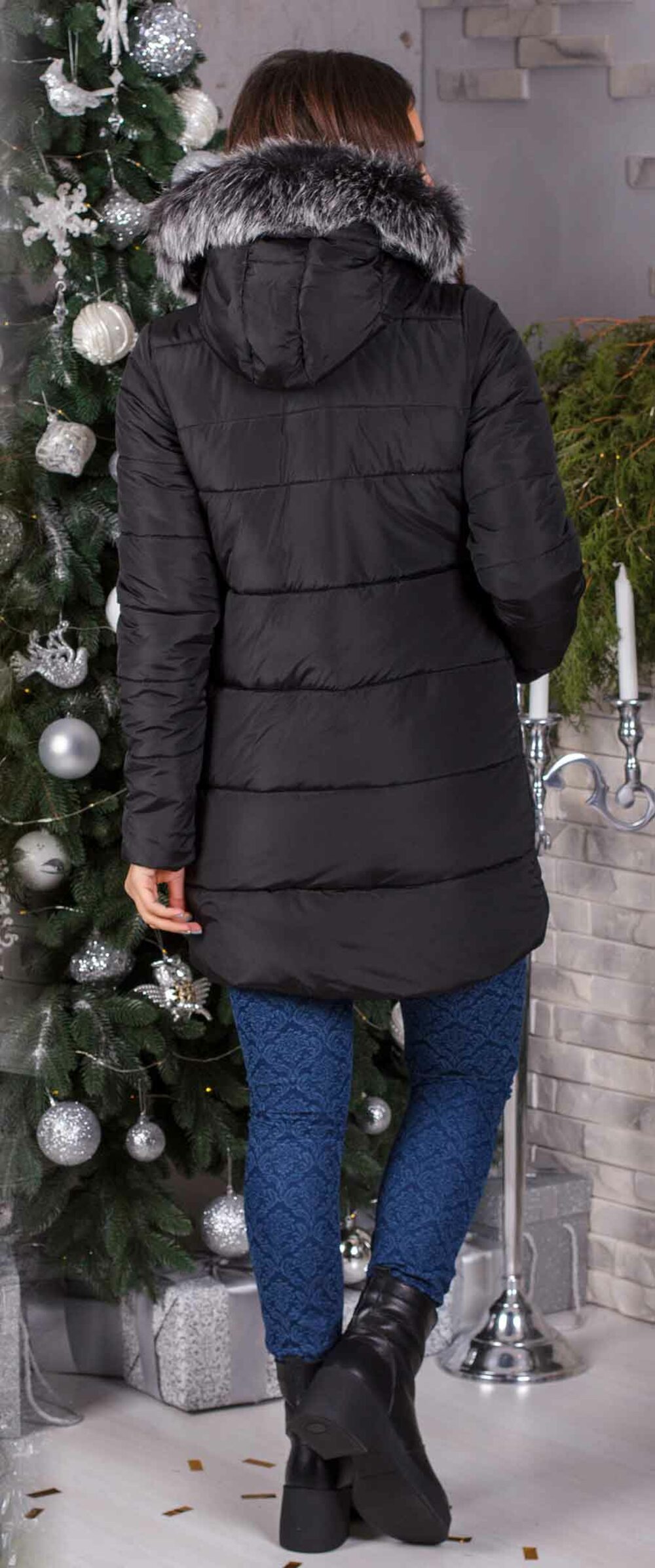 Куртка колір чорний з капюшоном Pandi