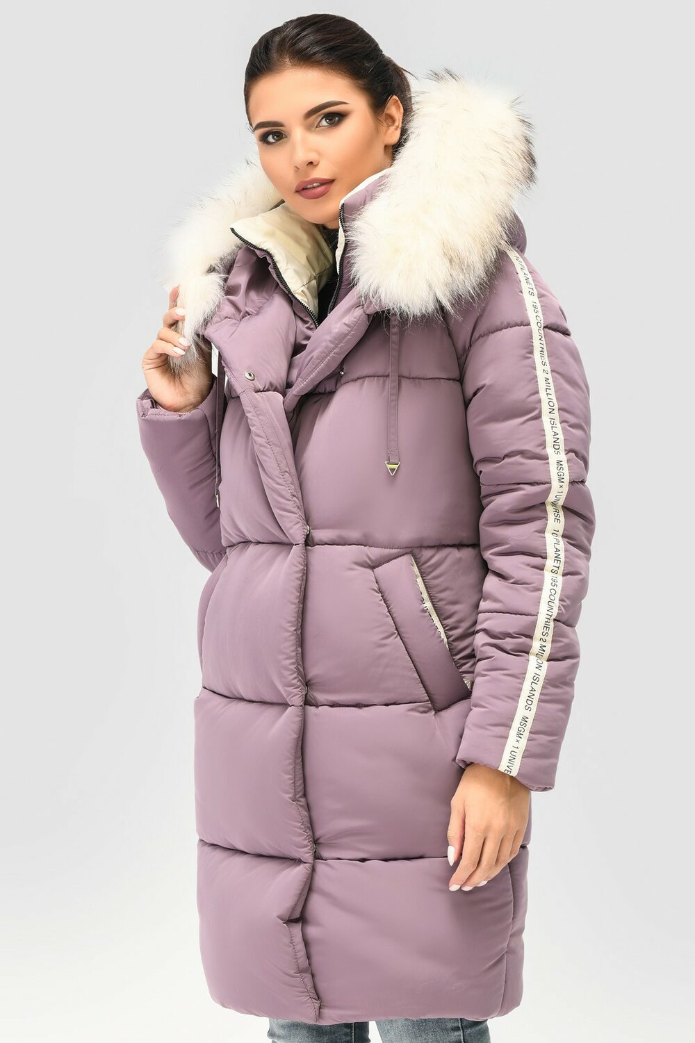 Куртка-парку на блискавці з хутром