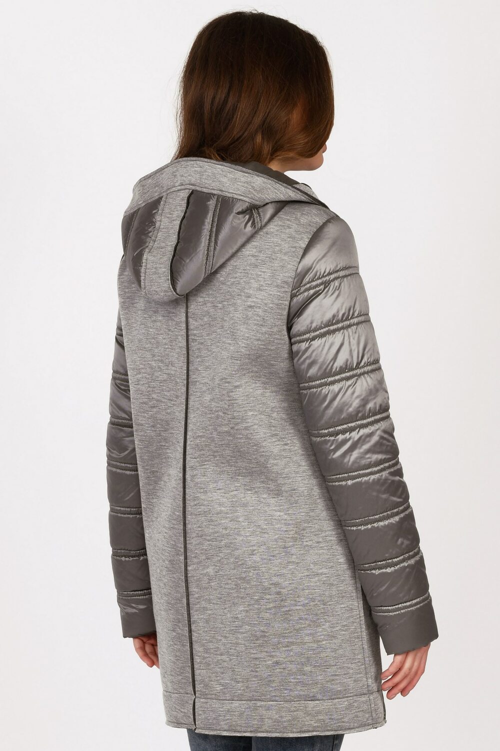 Куртка с пришивным капюшоном змейка метал