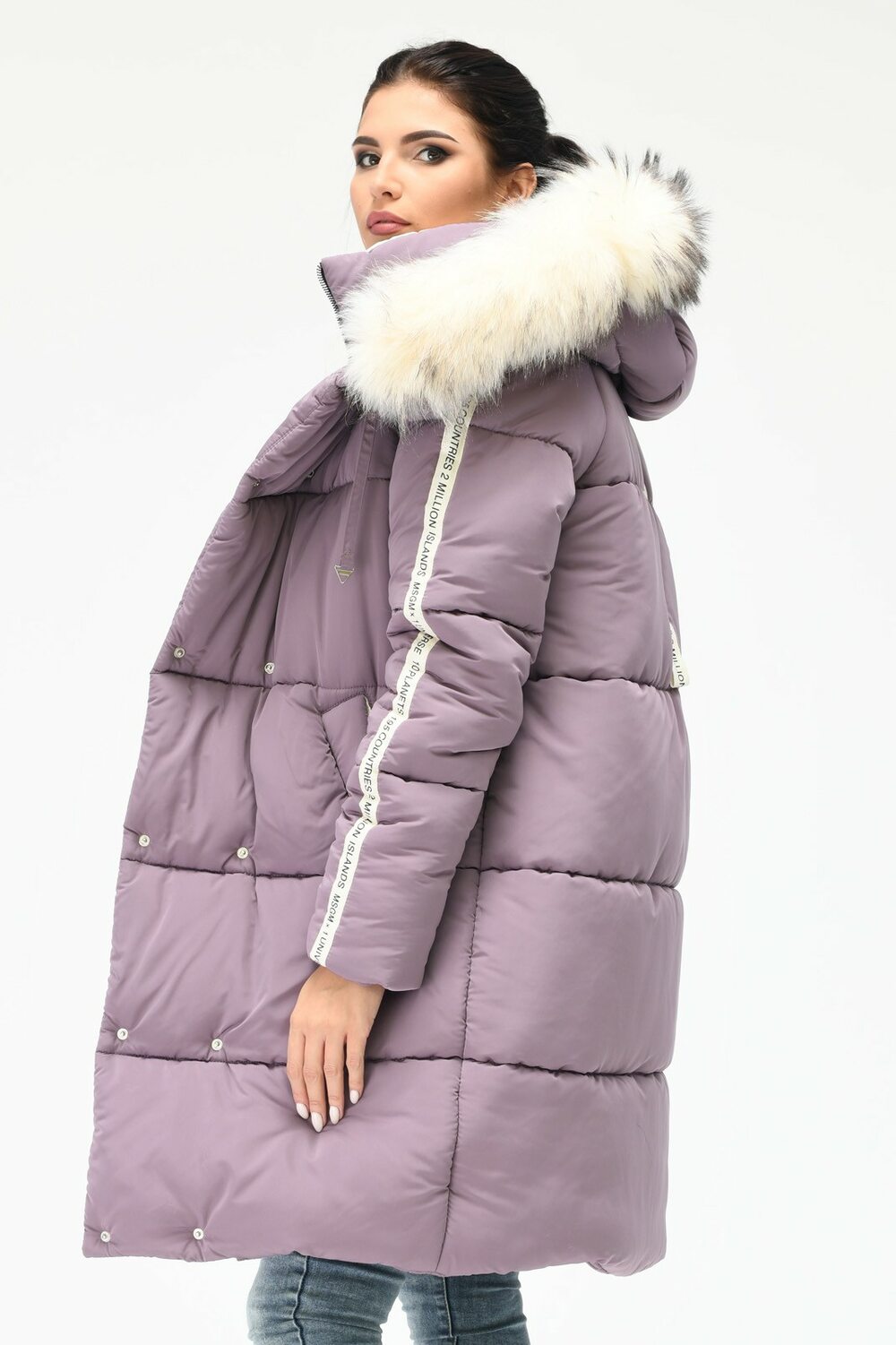 Куртка-парку на блискавці з хутром