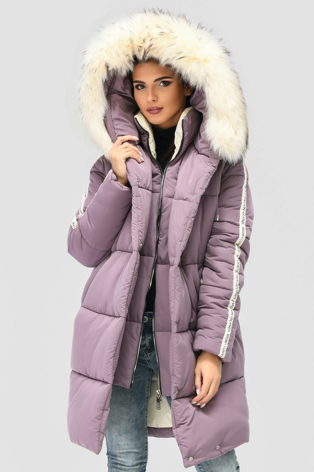 Куртка-парку на блискавці з хутром