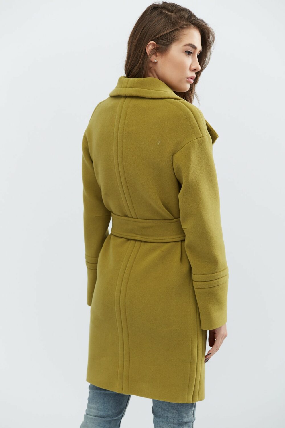 Пальто з м'якої тканини оливковий колір
