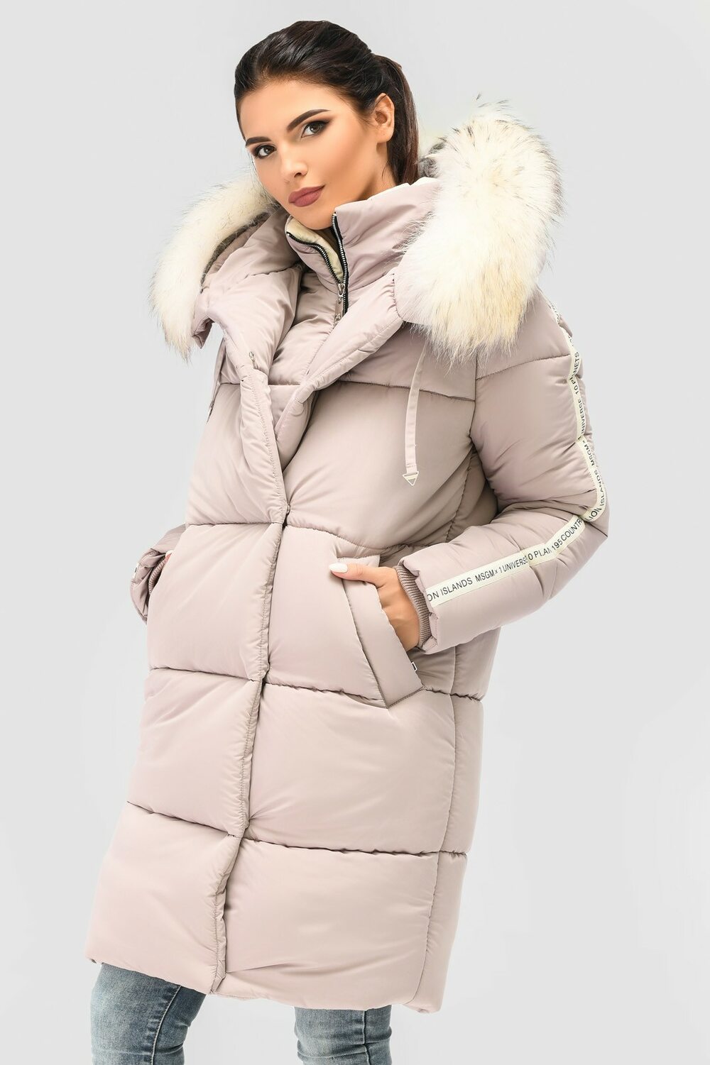 Куртка-парку довга рукав лампас