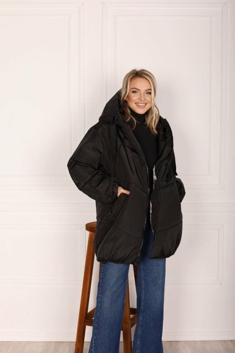 Куртка чорна оверсайз