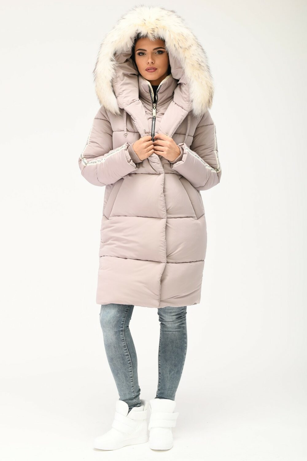 Куртка-парку довга рукав лампас