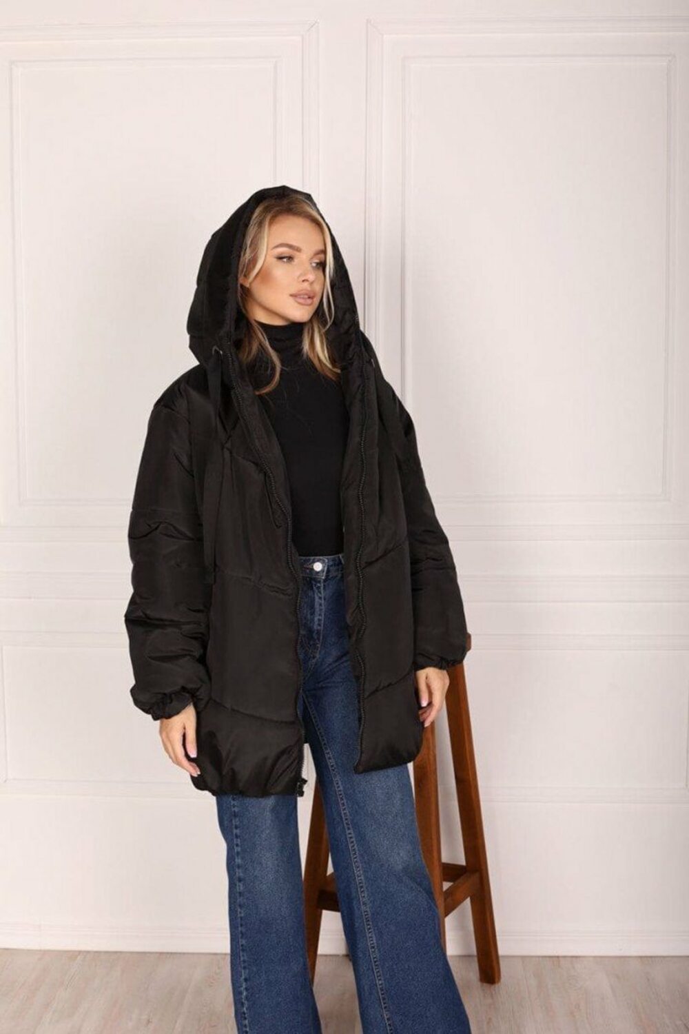 Куртка чорна оверсайз