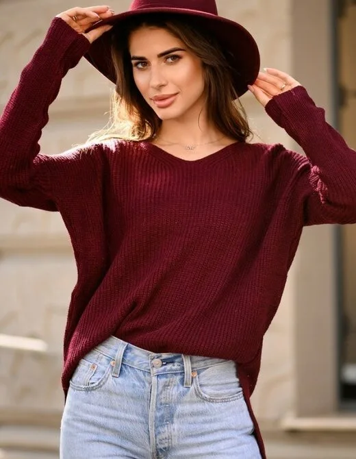 Однотонный пуловер