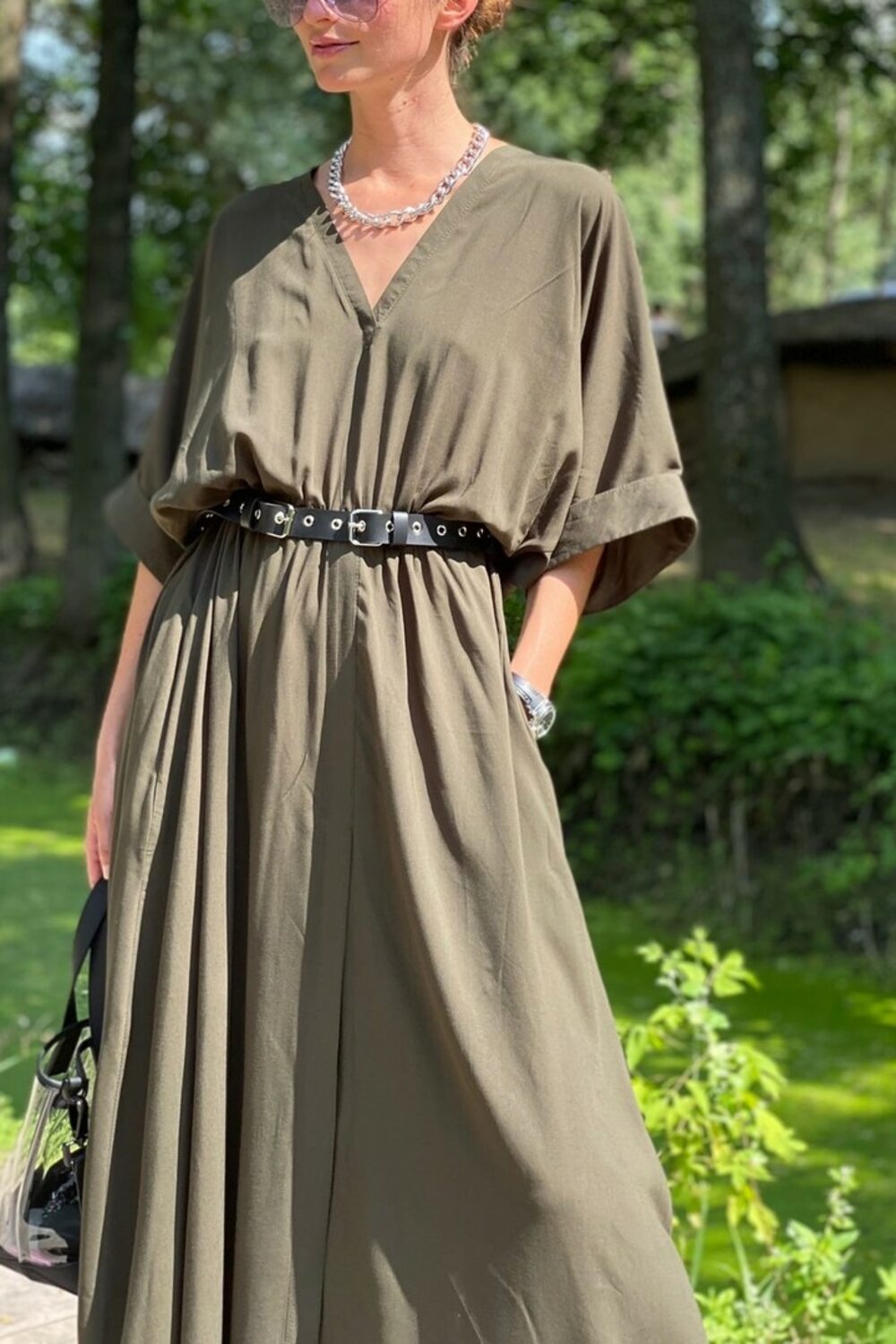 Длинное платье из штапеля