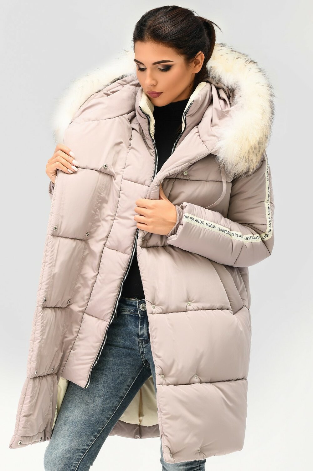 Куртка-парку довга рукав лампас