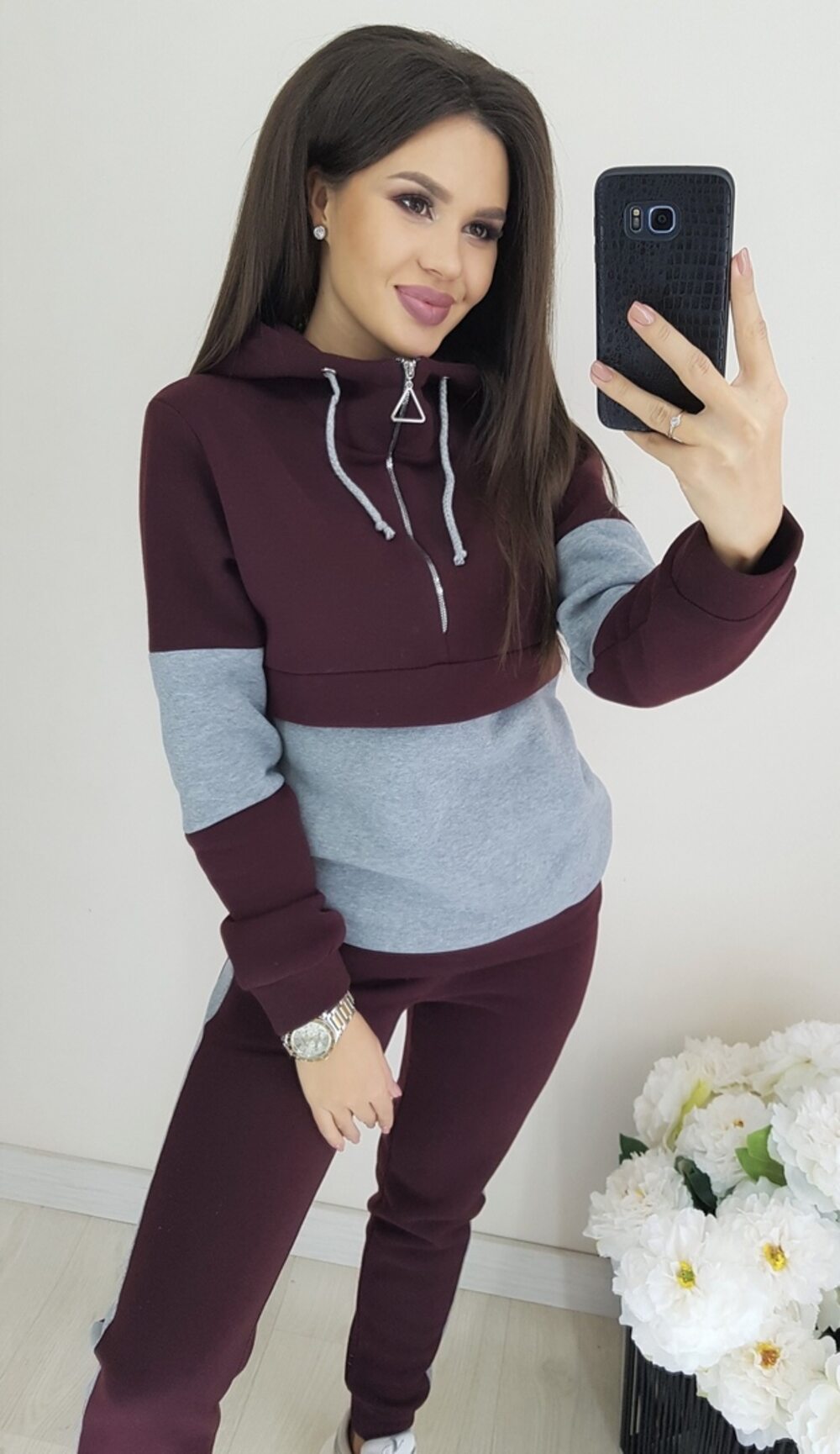 Спорт костюм бордовий