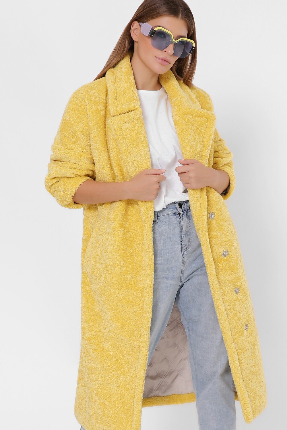 Теплая женская шуба на искусственном мехе