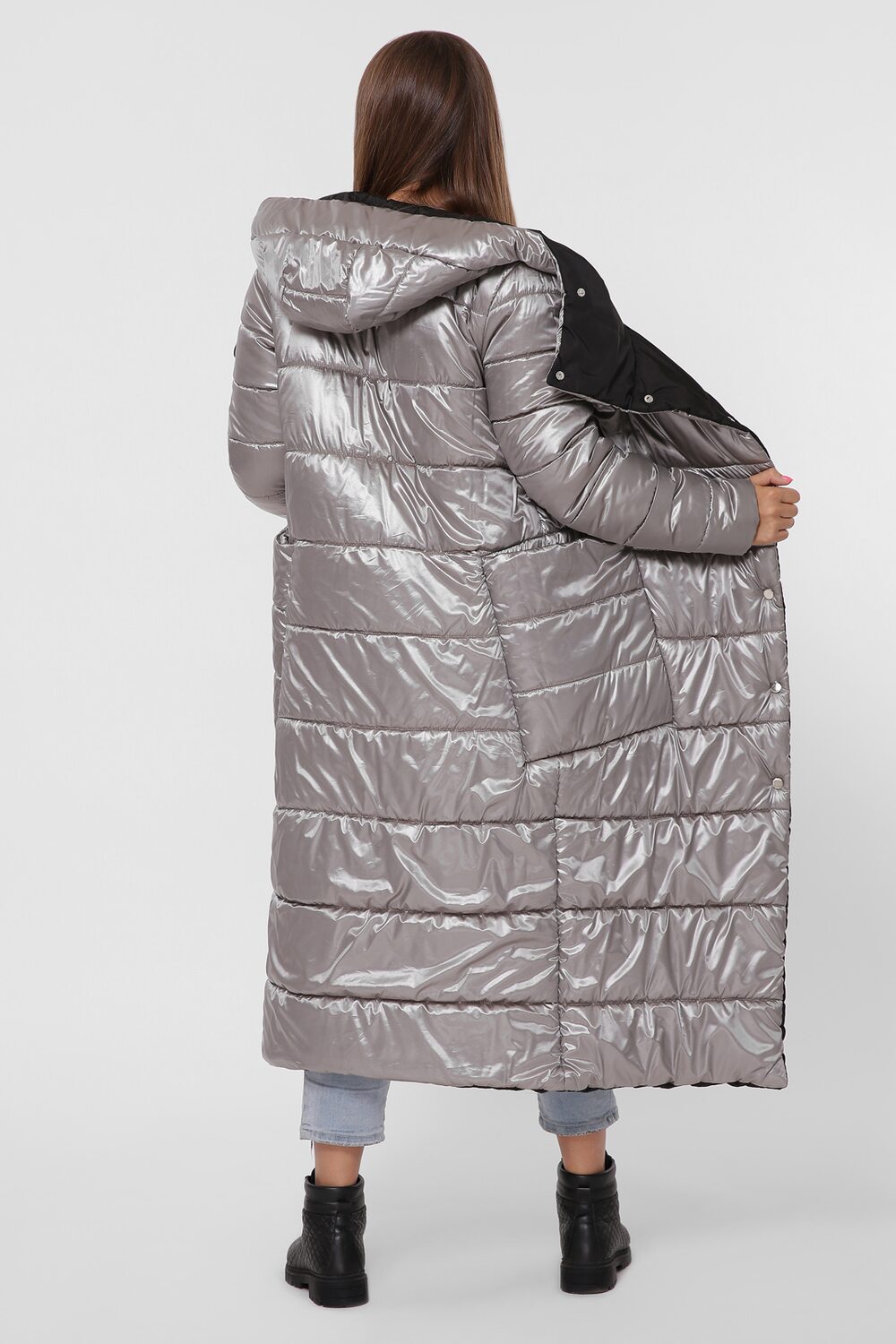 Зимняя куртка экопух цвет сильвер