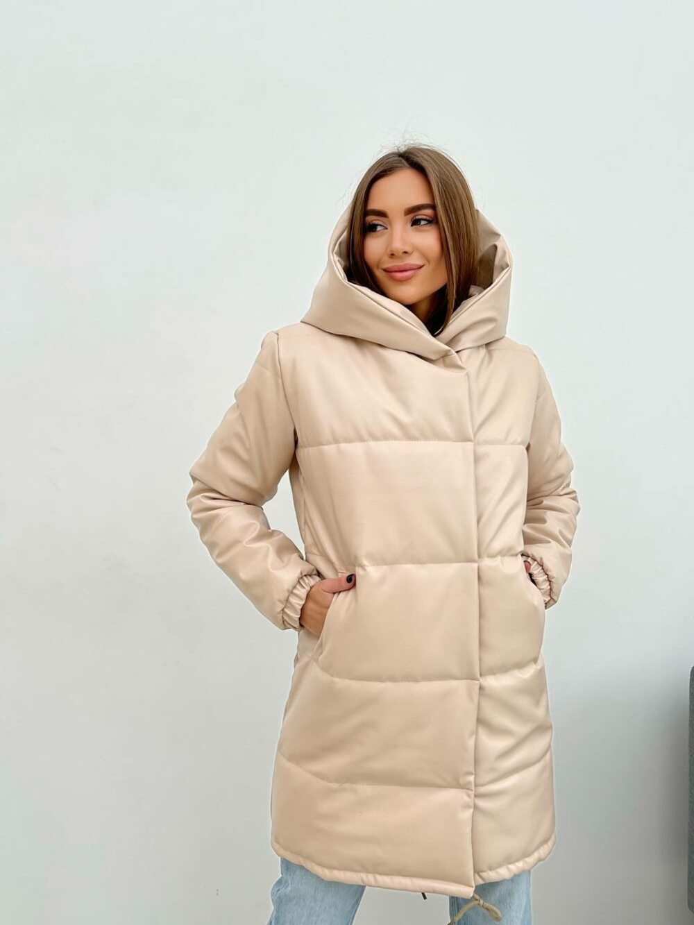 Куртка з еко-шкіри зефірка на шнурочках