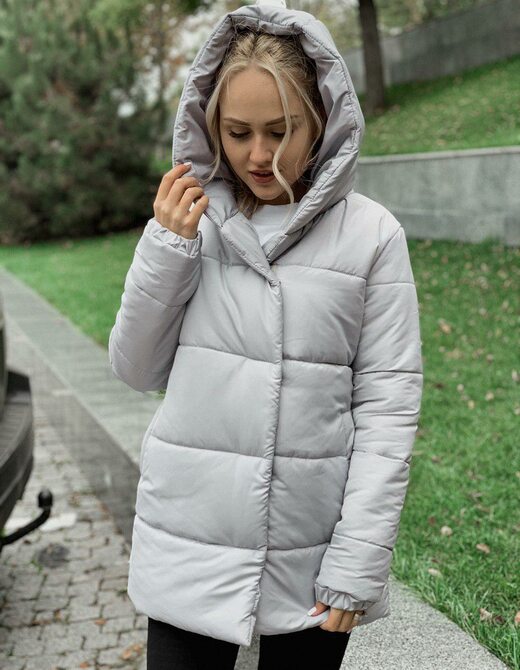 Куртка зефирка женская серого цвета