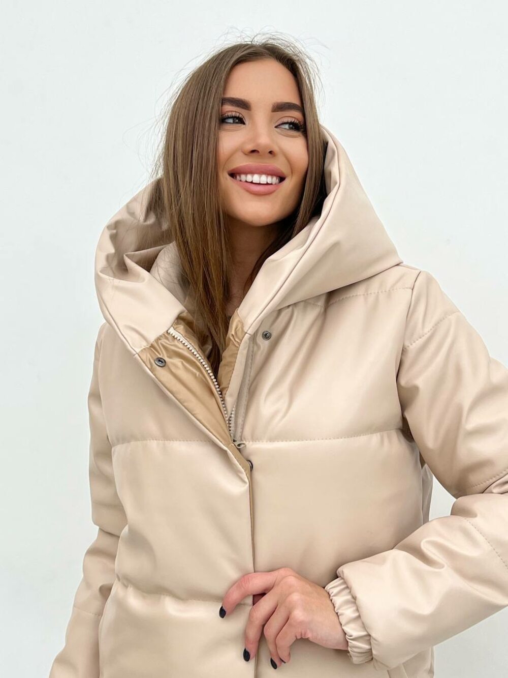 Куртка з еко-шкіри зефірка на шнурочках