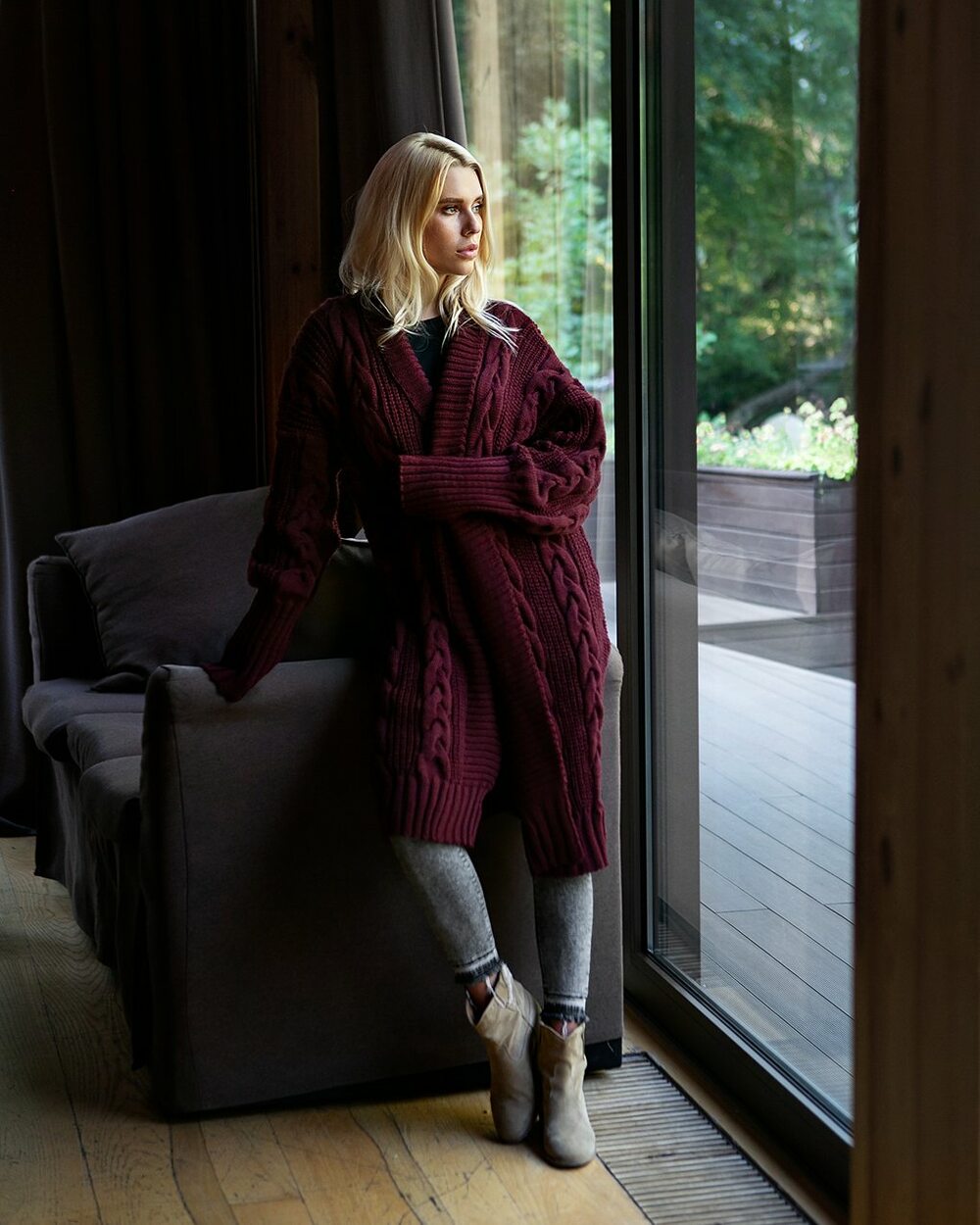 Довгий модний кардиган