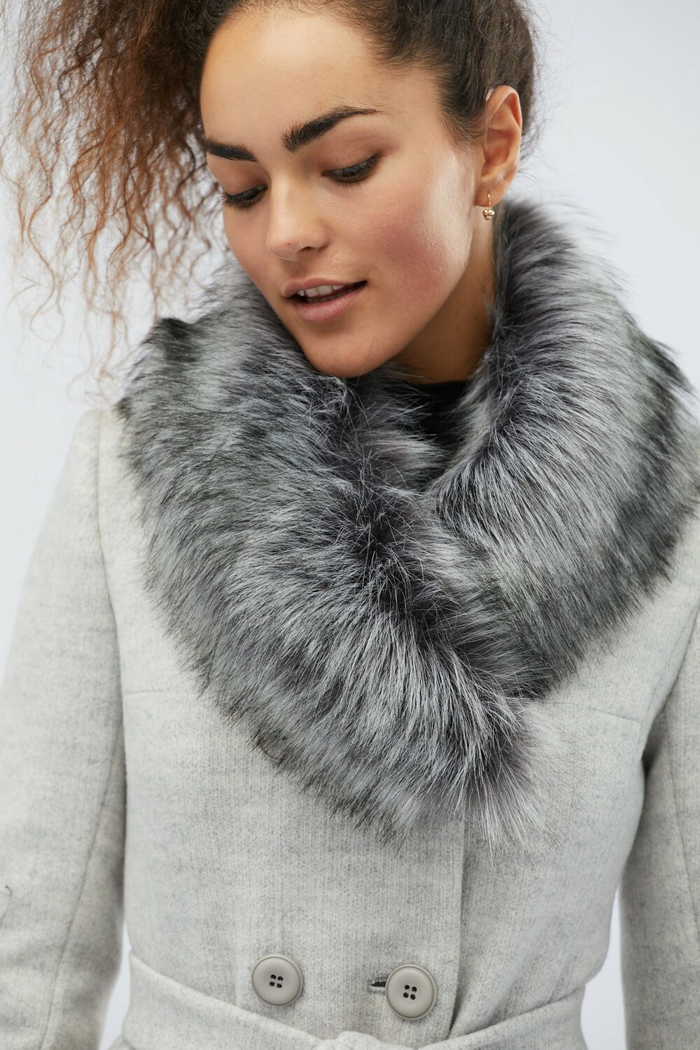 Зимове пальто вовняне колір сірий