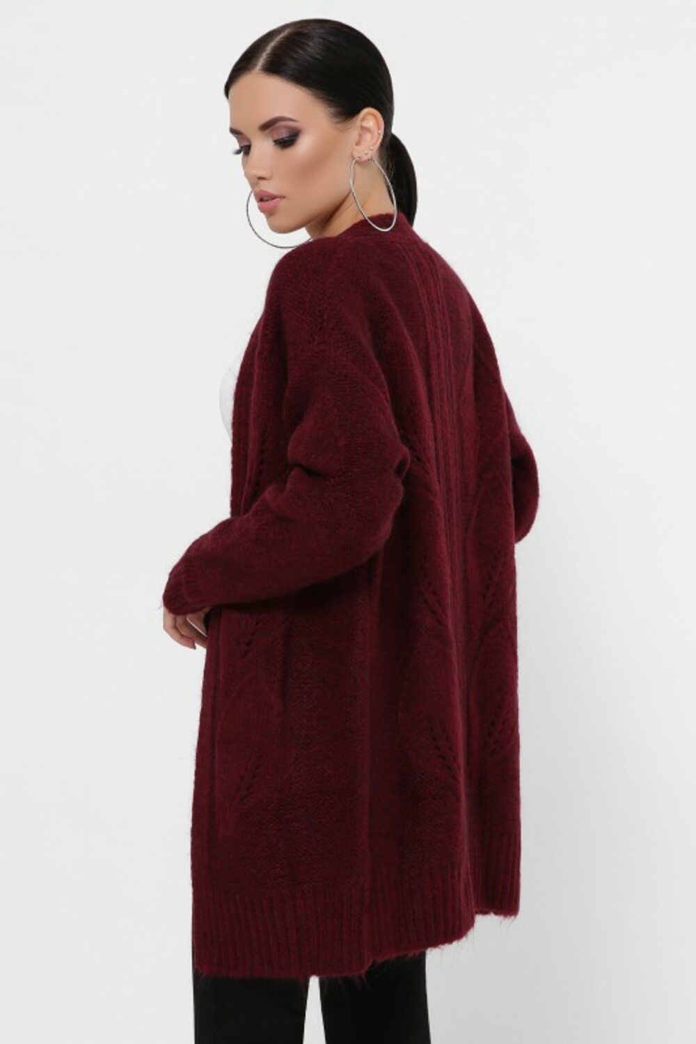 В'язаний кардиган колір марсалу