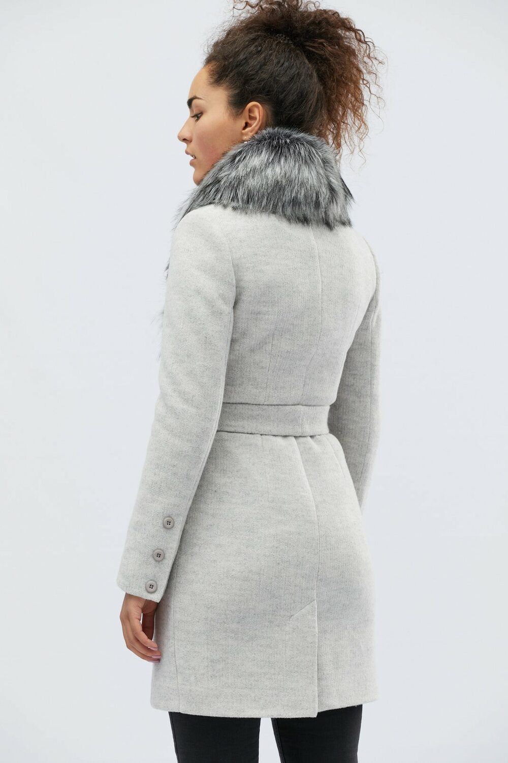 Зимове пальто вовняне колір сірий