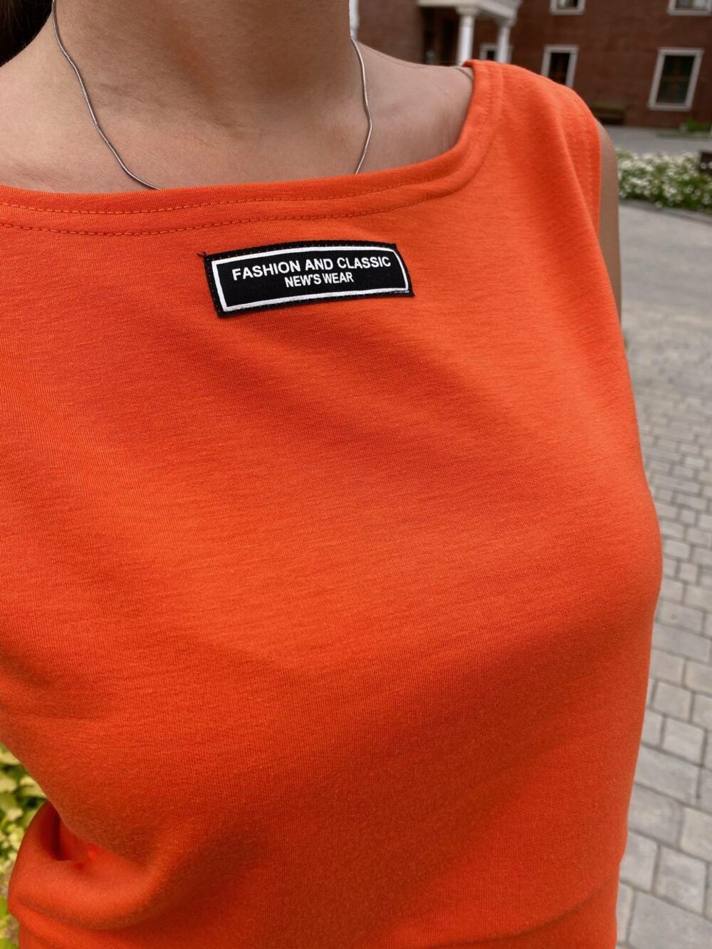 Костюм помаранчевий трійка з двонитки із шортами