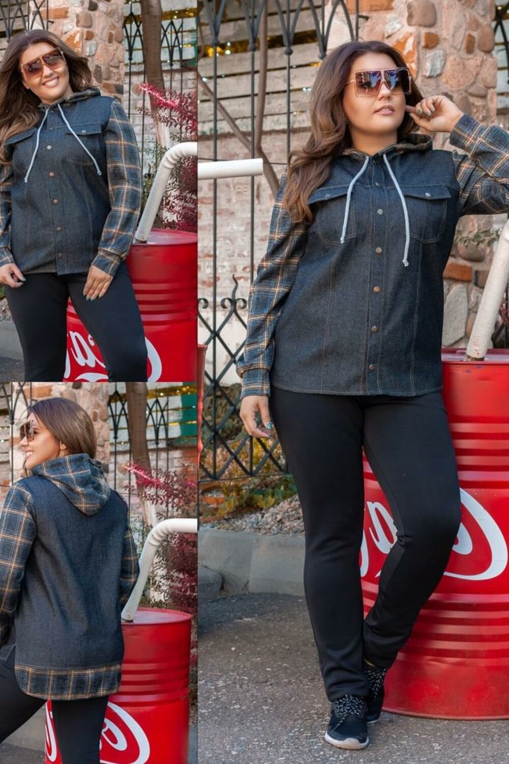 Легка джинсовая куртка с капюшоном