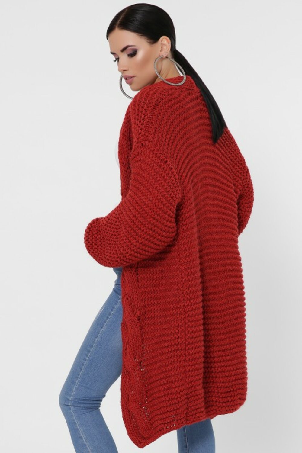 В'язаний кардиган колір теракот