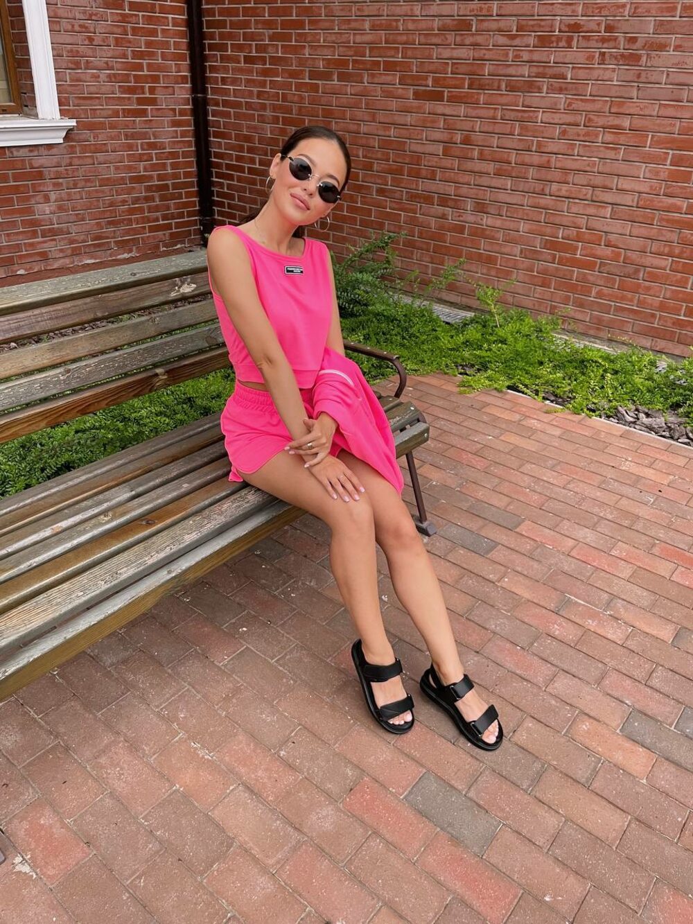 Костюм малиновий трійка з двонитки із шортами