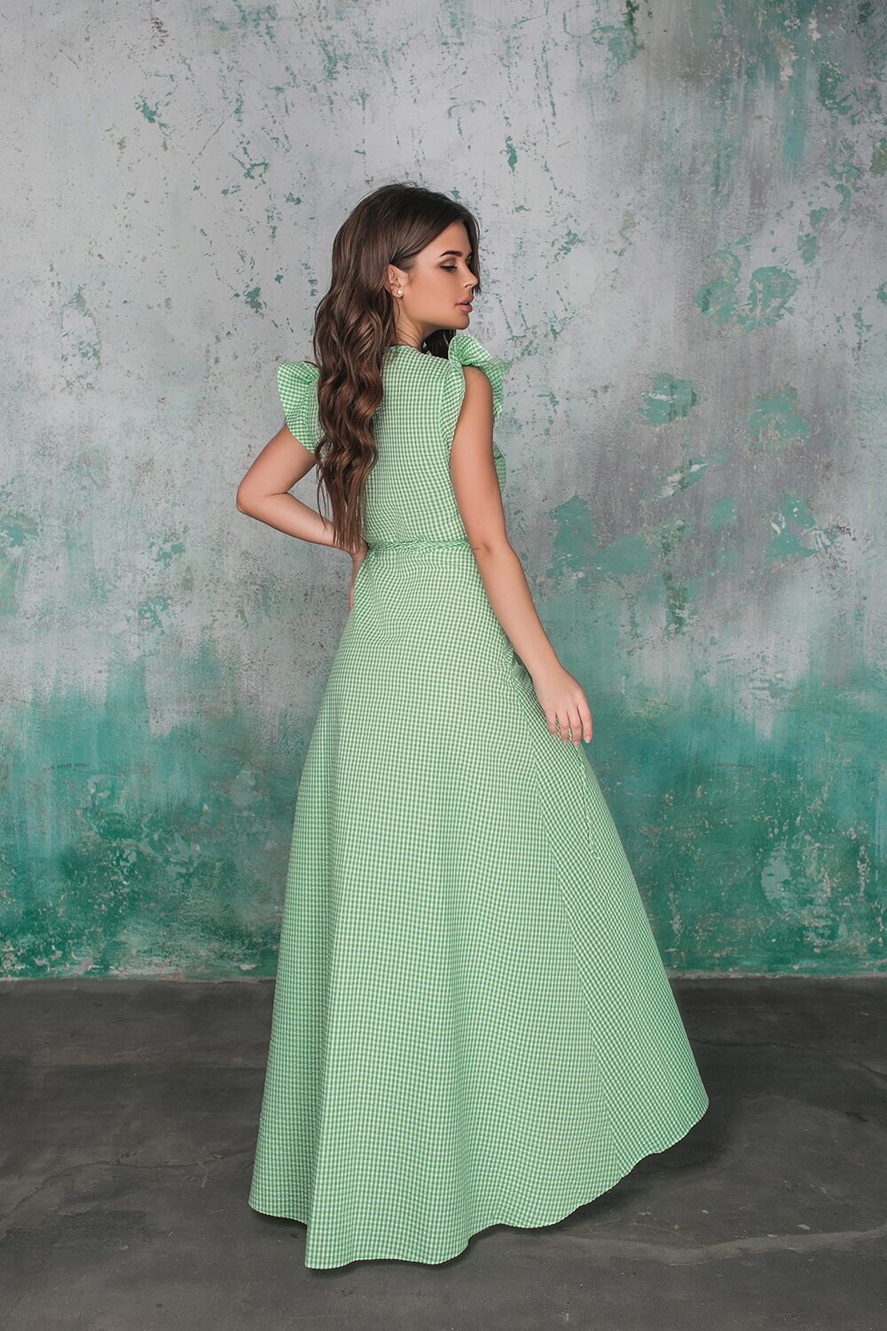 Сарафан на запах колір зелений