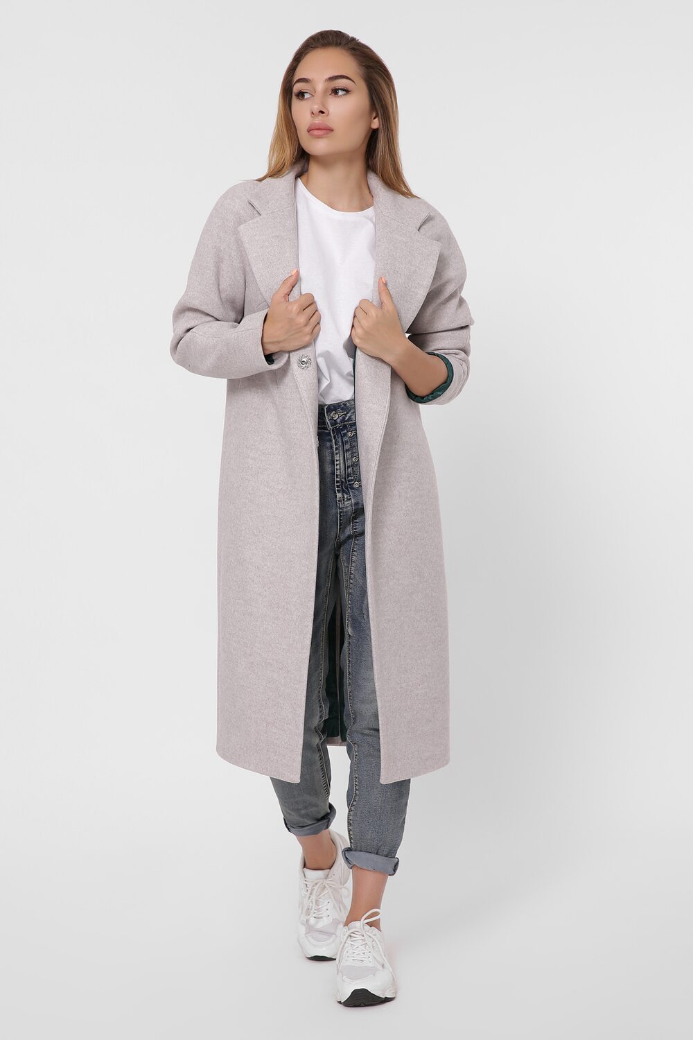 Стильне пальто жіноче з кишенями