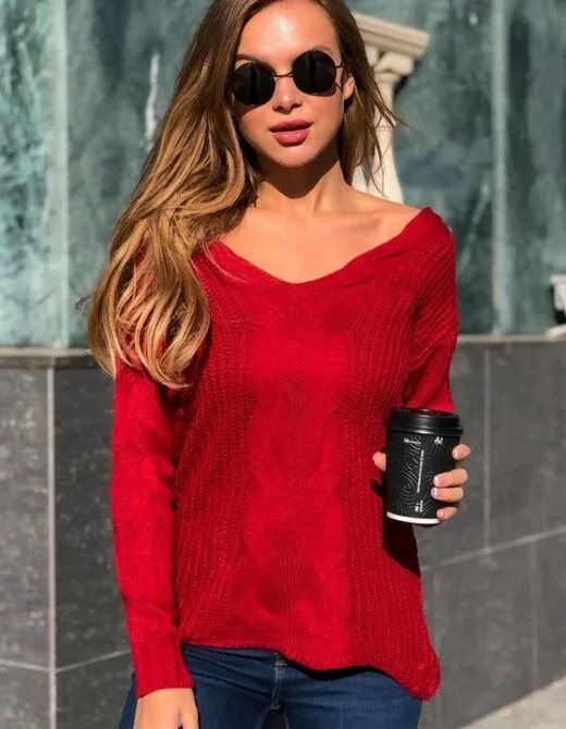 Пуловер из тонкой пряжи