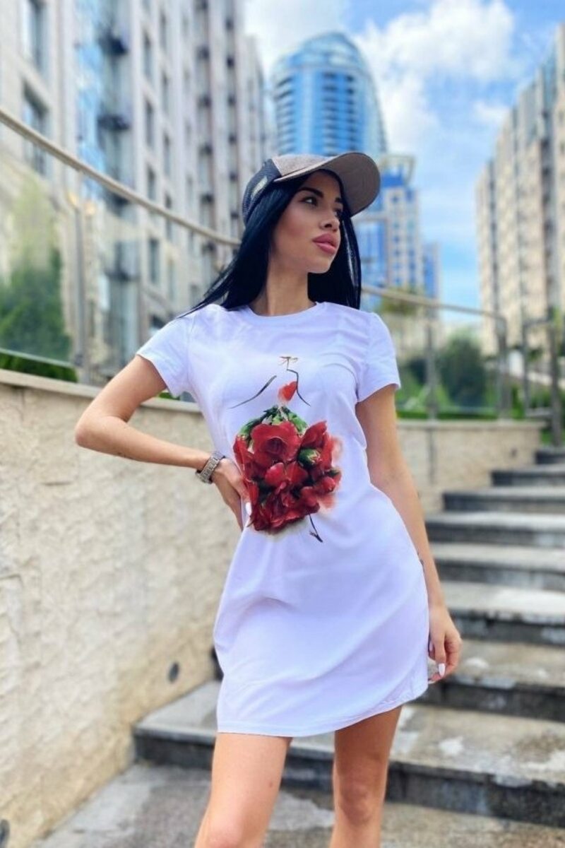 Платье летнее принт мак