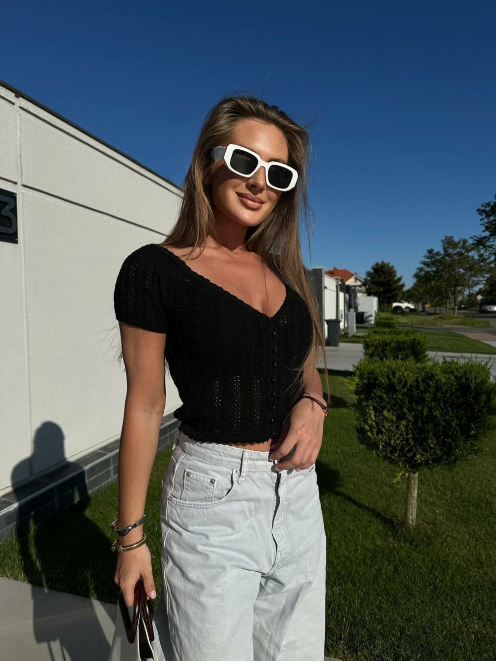 Кардиган короткий на пуговицах цвет черный