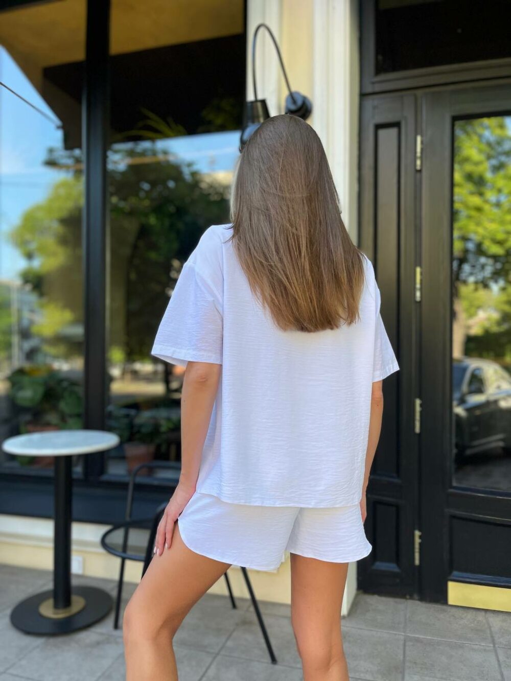 Легкий літній костюм, двійка, колір білий