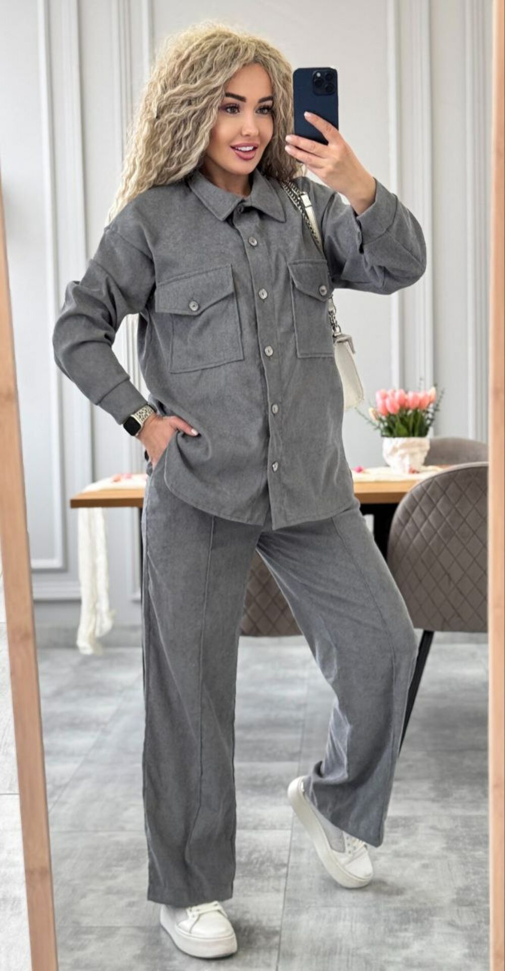 Костюм двійка складається з штанів та сорочки, колір графіт