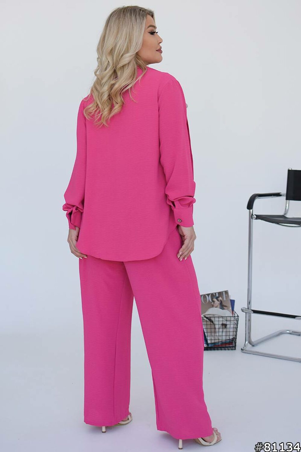 Костюм трійка з сорочки, майки та штанів, колір малиновий