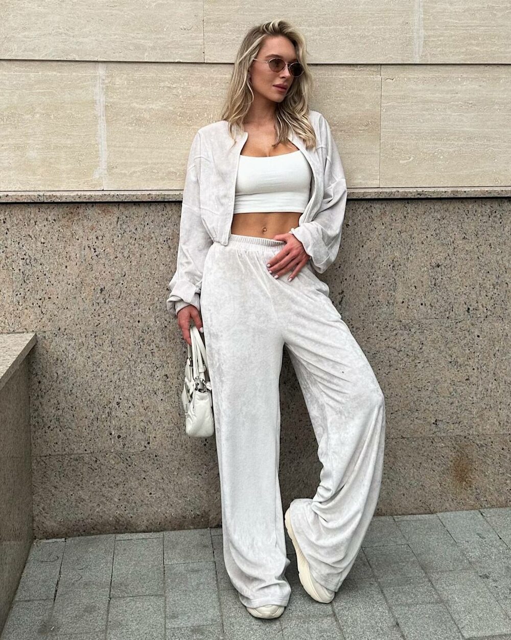 Велюровий костюм двійка, колір меланж