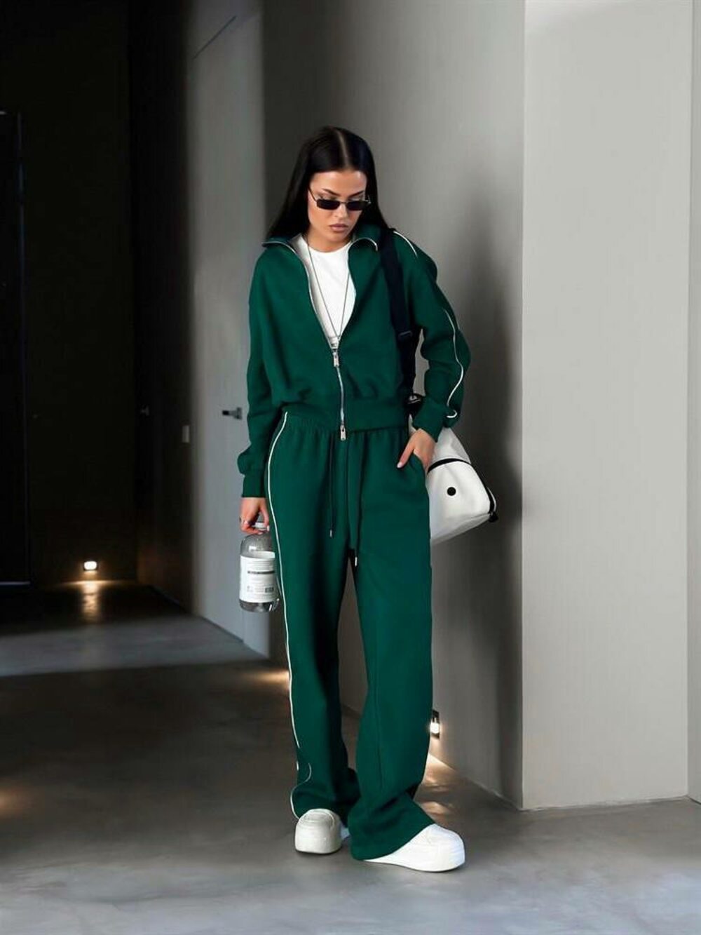 Костюм с кантом цвет морская волна