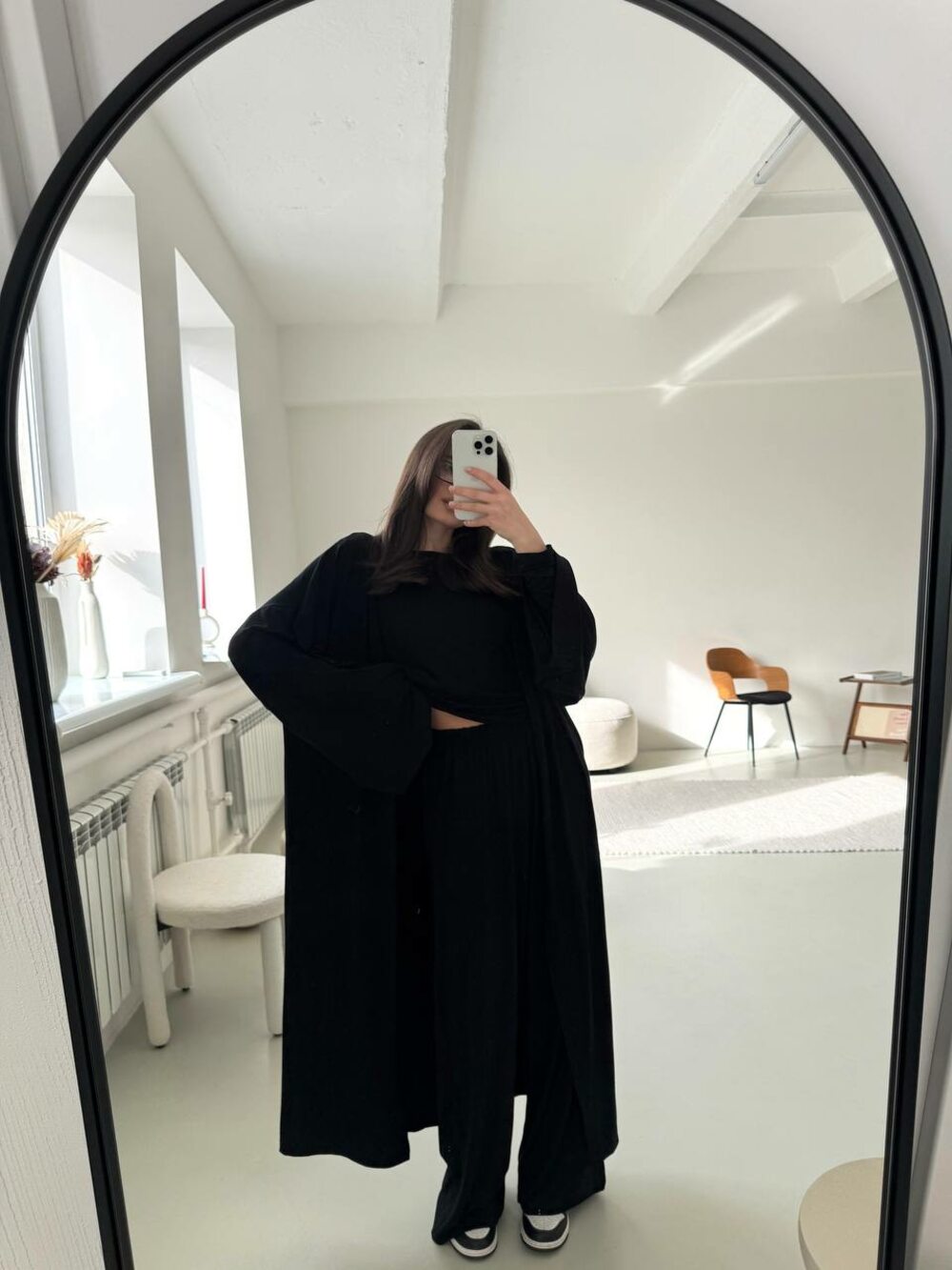 Костюм трійка: кардиган, штани, лонслив, колір чорний