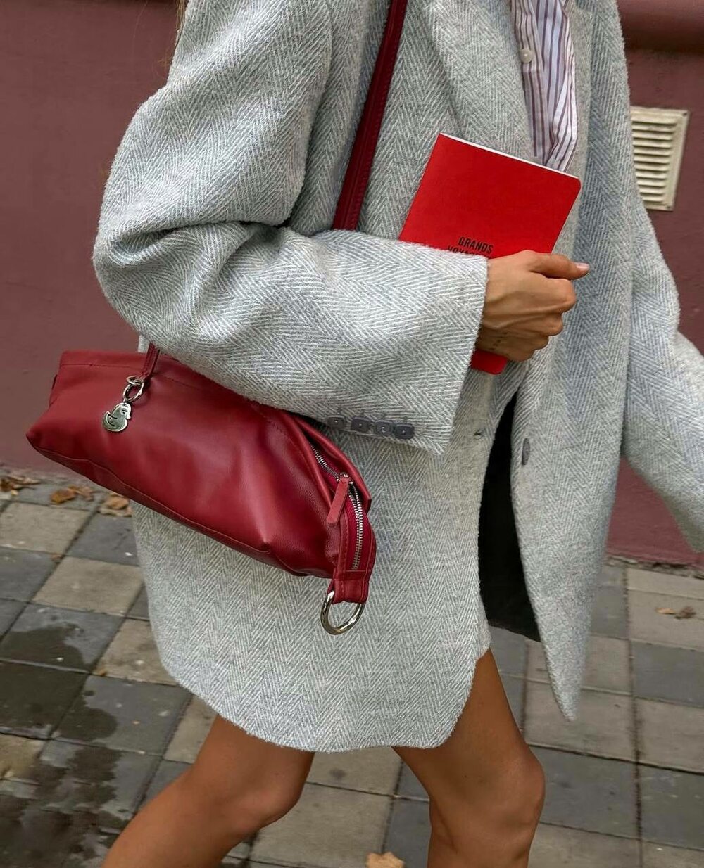 Костюм кашемировый пиджак и юбка ёлочка цвет серый