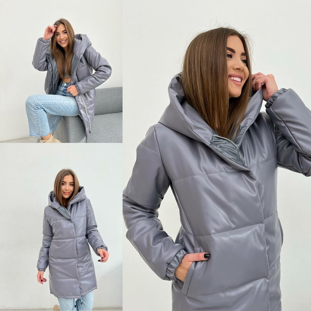 Жіноча тепла куртка з капюшоном.